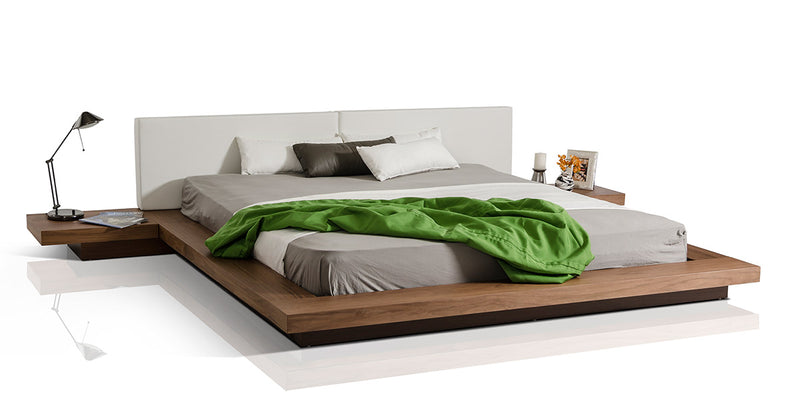 Modrest Opal Modern Low Profile Walnut Platform Bed