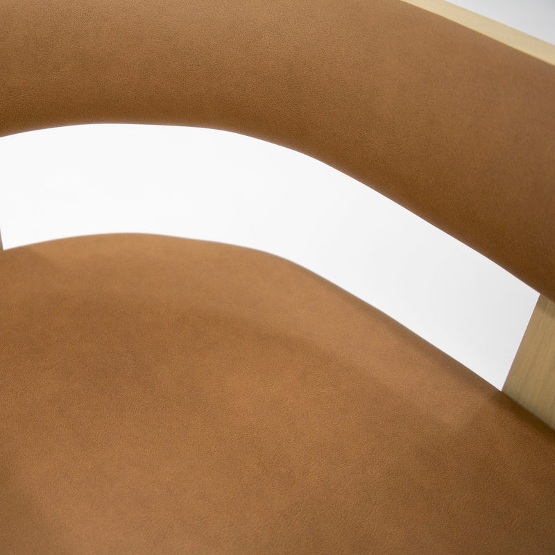 Nova Domus Osaka - Modern Natural Ash + Rust Fabric Dining Chair