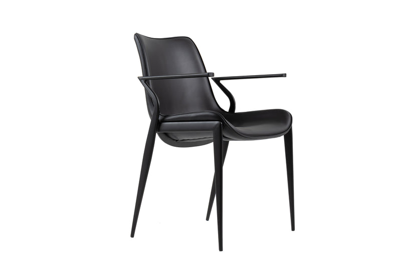 Modrest Osprey - Modern Black Vegan Leather Dining Chair (Set of 2)