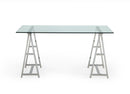 Modrest Ostro - Modern Stainless Steel + Glass Desk
