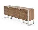 Modrest Pauline- Modern Walnut and Stainless Steel Sideboard Buffet