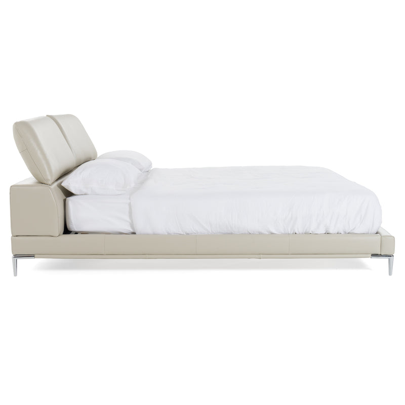 Modrest Pearson - Modern Light Grey Leather Bed