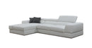 Divani Casa Pella Mini - Modern White Leather Left Facing Sectional Sofa