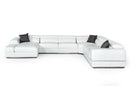 Divani Casa Pella - Modern White Italian Leather U Shaped Sectional Sofa