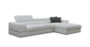 Divani Casa Pella Mini - Modern White Leather Right Facing Sectional Sofa