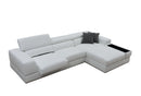 Divani Casa Pella Mini - Modern White Leather Right Facing Sectional Sofa