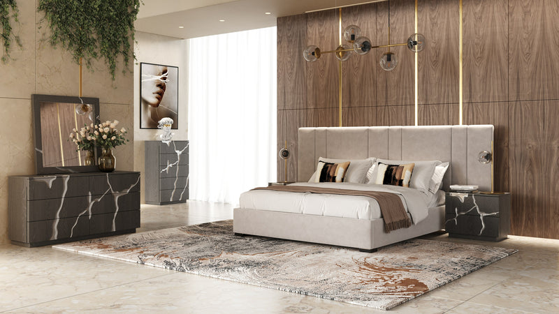 Modrest Penelope - Modern Grey Velvet Bed