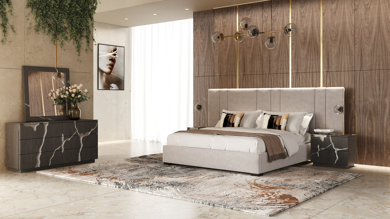 Modrest Penelope - Modern Grey Velvet Bed