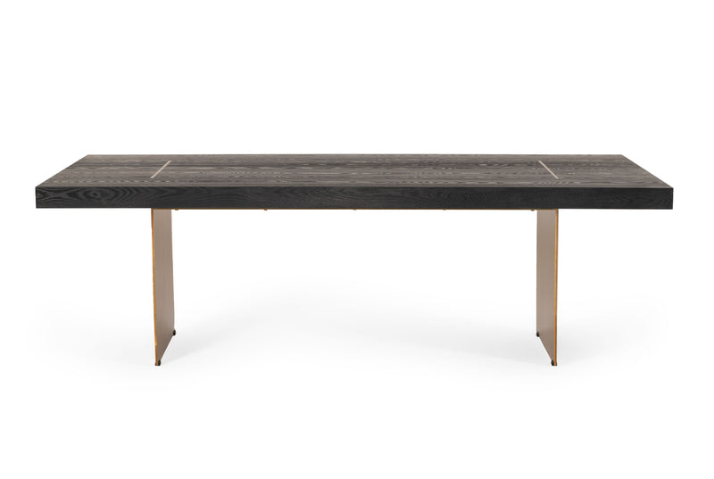 Modrest Perret - Large Glam Black Ash + Brushed Brass Dining Table