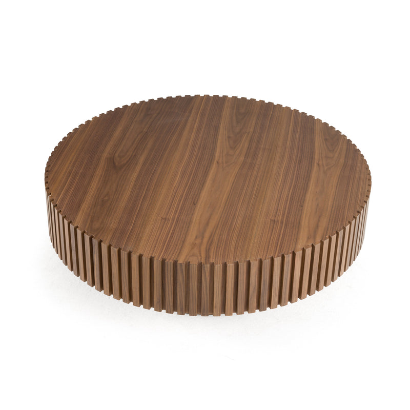 Modrest Pierre - Modern Walnut Large Round Coffee Table