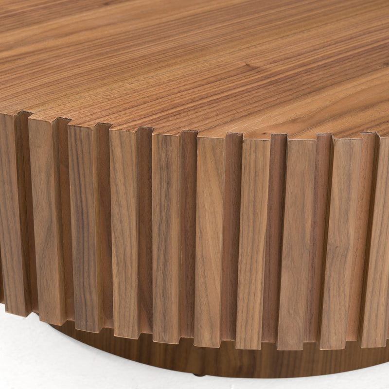 Modrest Pierre - Modern Walnut Large Round Coffee Table