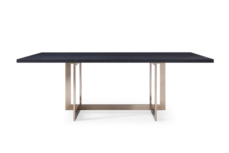 Modrest Pike - Modern Black Ash & Brass Dining Table