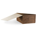 Modrest Pilot - Modern Dark Walnut + Beige Leather Desk