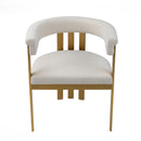 Modrest Pontiac - Modern Beige Sherpa + Gold Dining Chair
