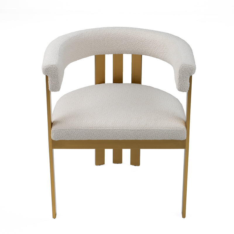 Modrest Pontiac - Modern Beige Sherpa + Gold Dining Chair
