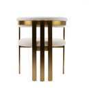 Modrest Pontiac - Modern Beige Sherpa + Gold Dining Chair