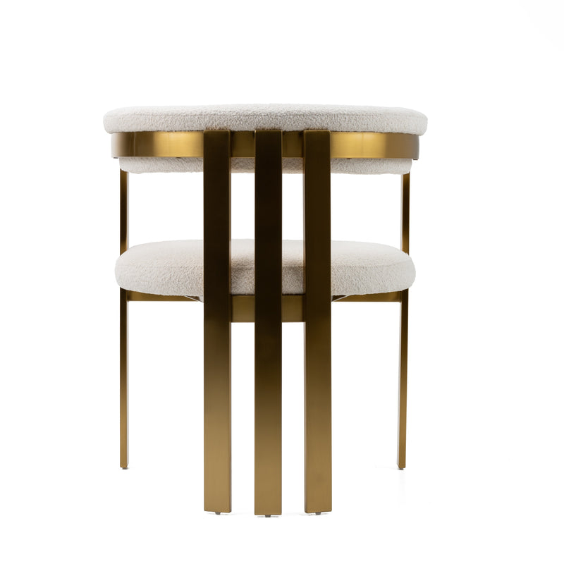 Modrest Pontiac - Modern Beige Sherpa + Gold Dining Chair