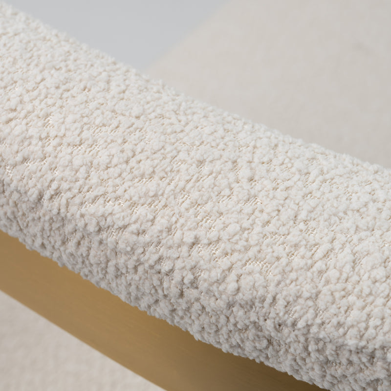 Modrest Pontiac - Modern Beige Sherpa + Gold Dining Chair