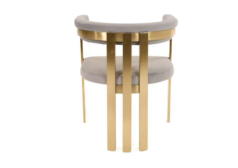 Modrest Pontiac - Modern Grey Velvet + Champagne Gold Dining Chair