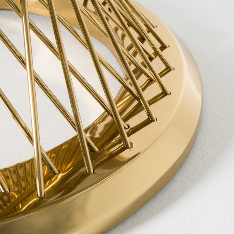 Modrest Potter - White Marble & Gold Stainless Steel Round Dining Table