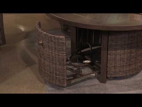 Signature Design by Ashley Paradise Trail P750-776 Round Fire Pit Table EXTERNAL_VIDEO 1