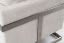 Modrest Prince - Contemporary Off White Fabric and Silver Accent Chair