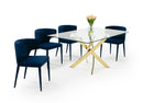 Modrest Pyrite Modern Glass and Gold Dining Table