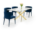 Modrest Pyrite Modern Glass and Gold Dining Table