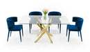 Modrest Pyrite Modern Glass and Gold Dining Table