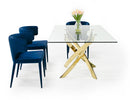 Modrest Pyrite Modern Glass and Gold Dining Table