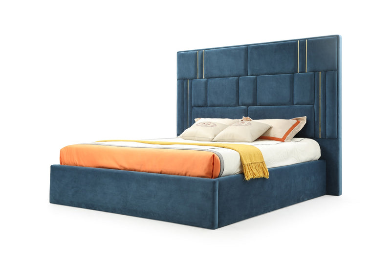 Modrest Adonis - Modern Blue Fabric Bed