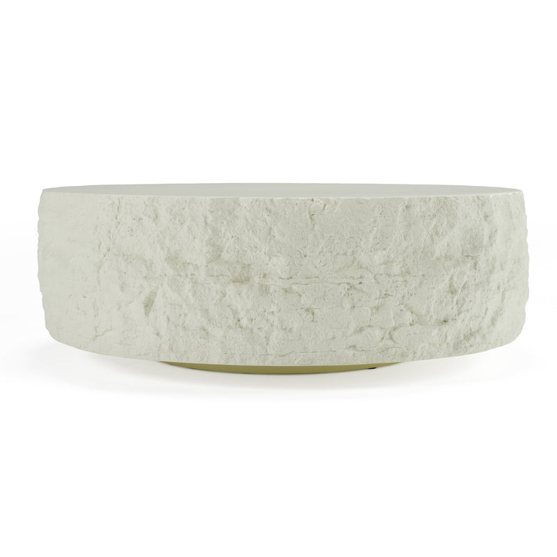 Modrest Quarry - Modern Off-White Round Coffee Table