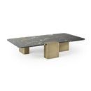 Modrest Quest - Modern Black Rose Marble + Antique Brass Coffee Table