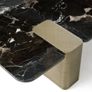 Modrest Quest - Modern Black Rose Marble + Antique Brass Coffee Table