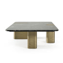 Modrest Quest - Modern Black Rose Marble + Antique Brass Coffee Table