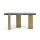 Modrest Quest - Modern Black Rose Marble + Antique Brass Console Table