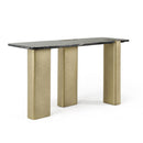 Modrest Quest - Modern Black Rose Marble + Antique Brass Console Table