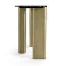 Modrest Quest - Modern Black Rose Marble + Antique Brass Console Table