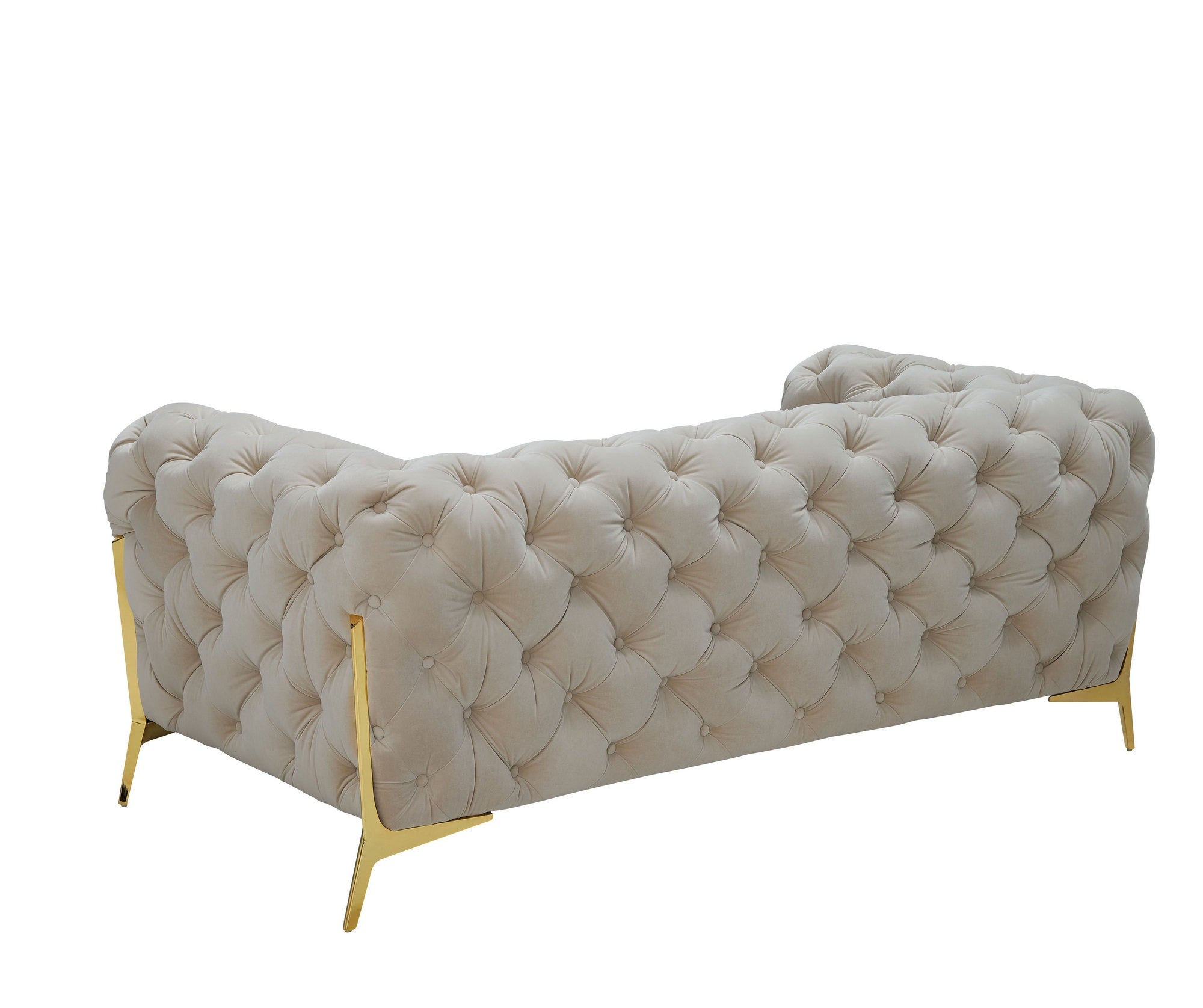 Divani Casa Quincey - Transitional Beige Velvet Loveseat