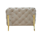 Divani Casa Quincey - Transitional Beige Velvet Loveseat