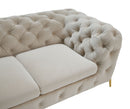 Divani Casa Quincey - Transitional Beige Velvet Loveseat