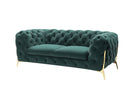 Divani Casa Quincey - Transitional Emerald Green Velvet Loveseat