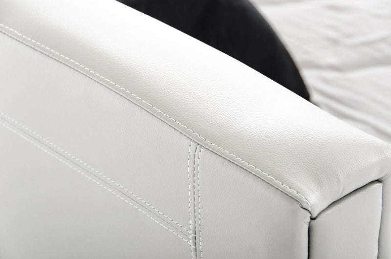 Queen Modrest Ramona Modern White Leatherette Bed