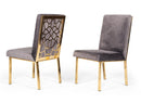 Modrest Reba Modern Grey Velvet & Gold Dining Chair (Set of 2)