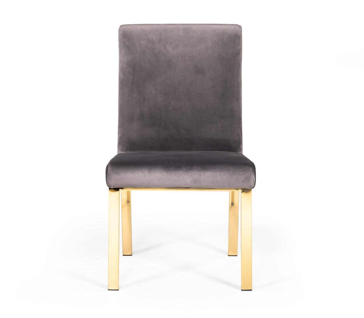 Modrest Reba Modern Grey Velvet & Gold Dining Chair (Set of 2)