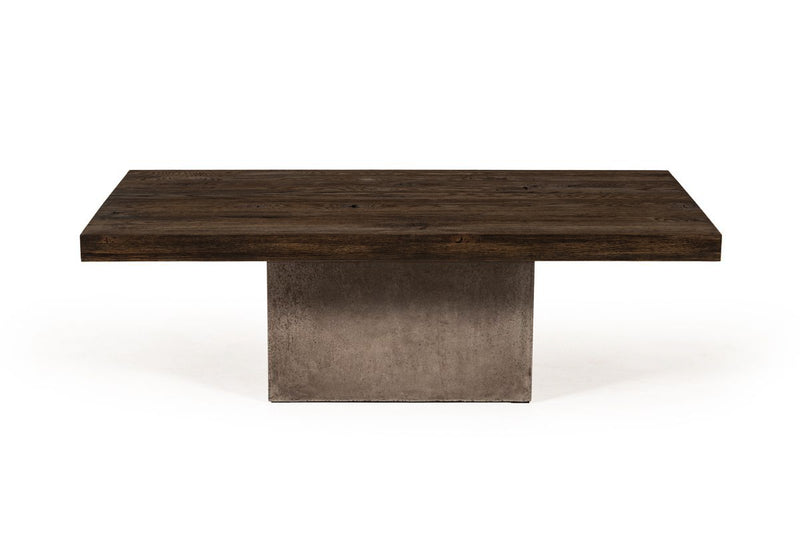 Modrest Renzo Modern Oak & Concrete Coffee Table