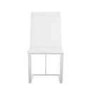 Modrest Frankie - Modern White & Brushed Stainless Steel Dining Chair