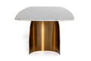 Modrest Reynold - Glam Faux Marble + Gold Stainless Steel Dining Table