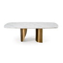 Modrest Reynold - Glam Faux Marble + Gold Stainless Steel 94-Inch Dining Table