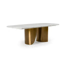 Modrest Reynold - Glam Faux Marble + Gold Stainless Steel 94-Inch Dining Table